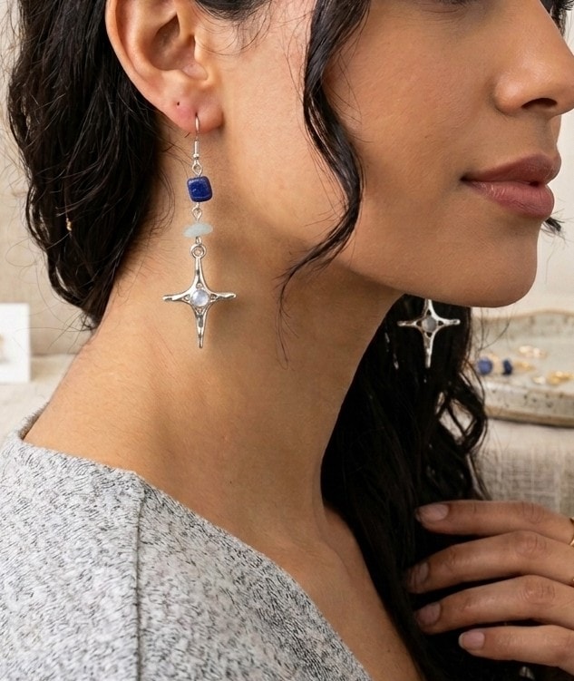 Speak Up* - Lapis Lazuli & Aquamarine Earrings
